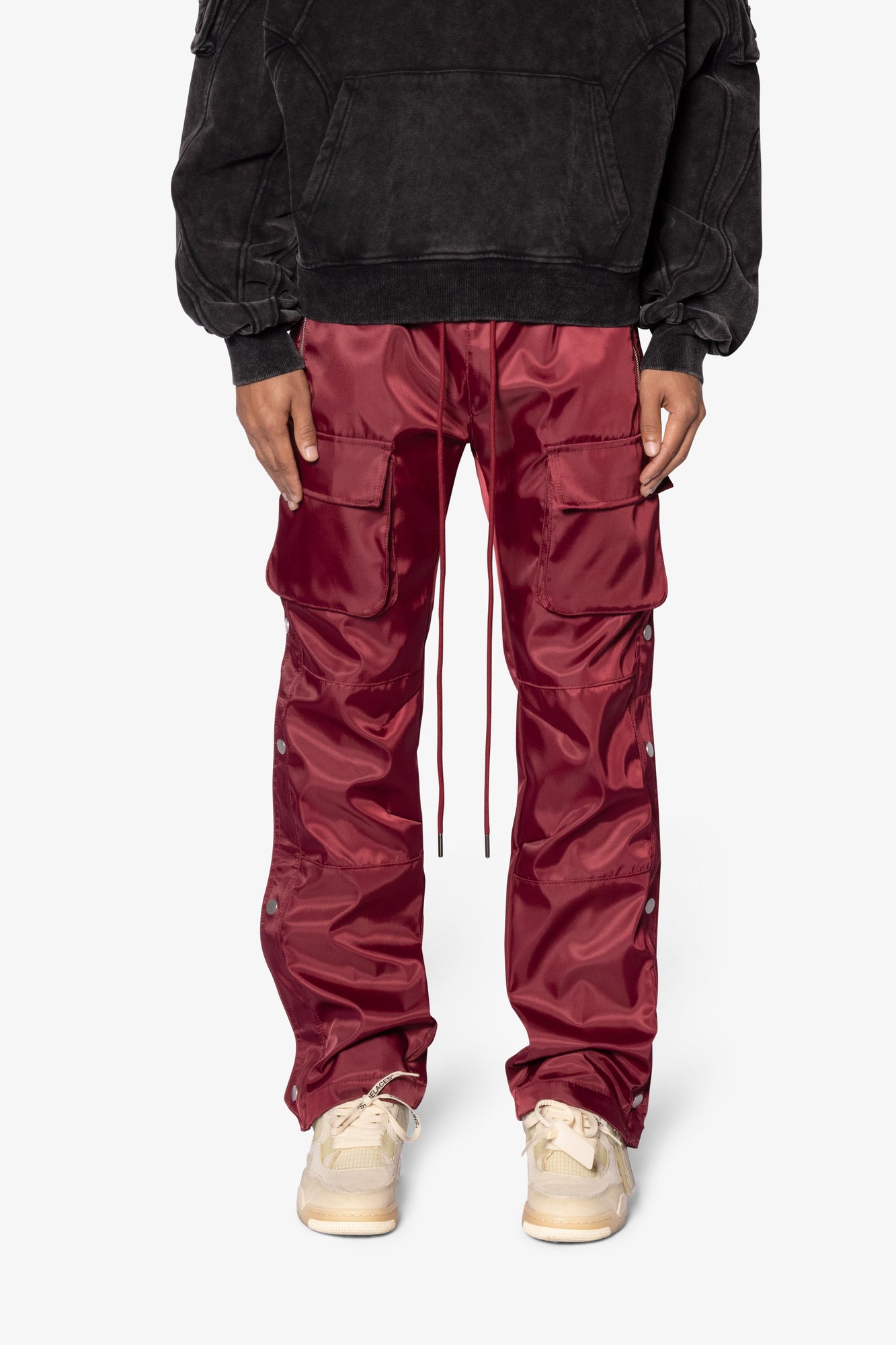 Snap Front Cargo Pants | Red