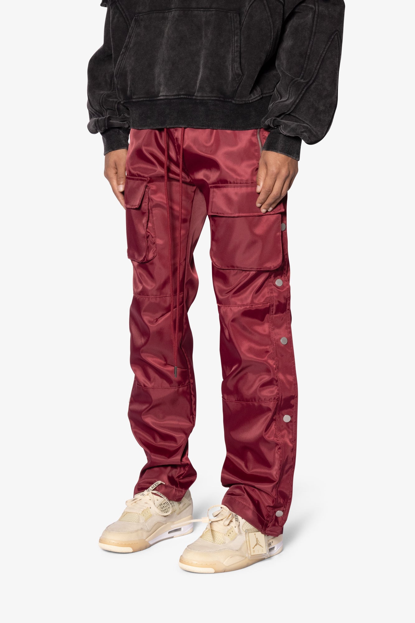 Snap Front Cargo Pants | Red