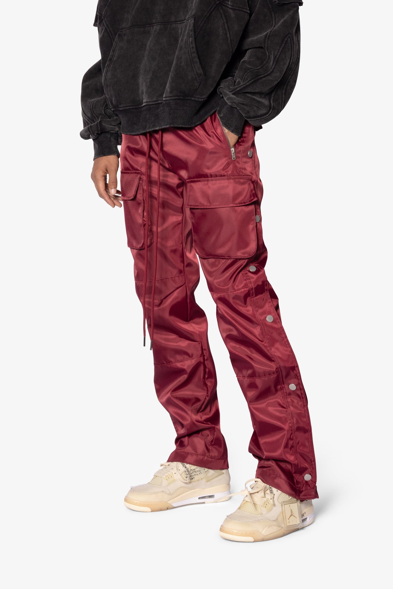 Snap Front Cargo Pants | Red