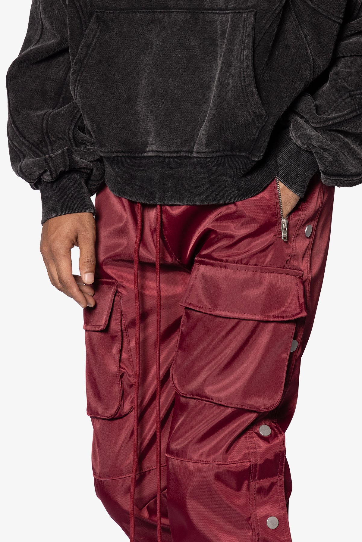 Snap Front Cargo Pants | Red