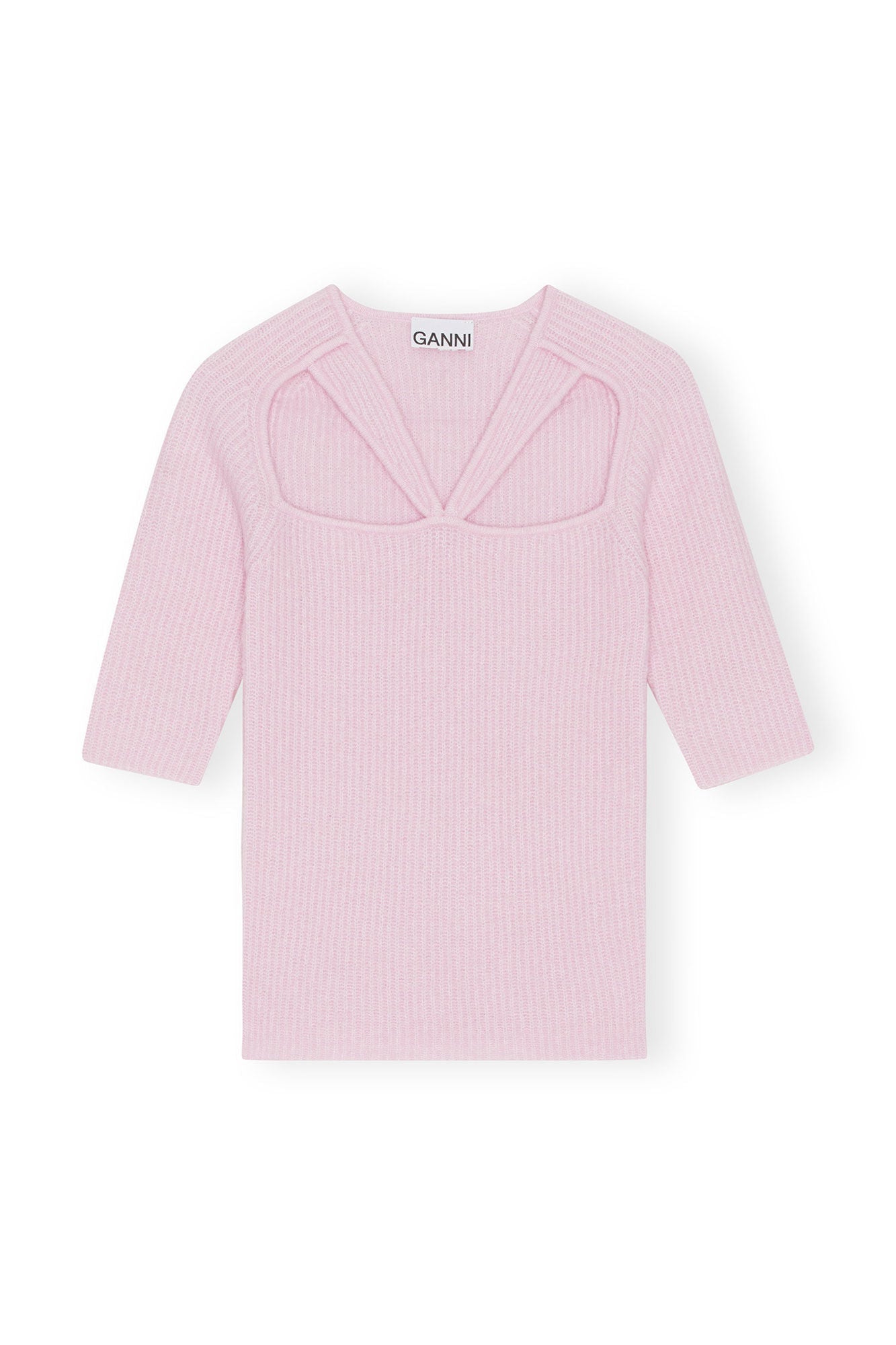 Soft Wool Cut Out Top | Pink Tulle