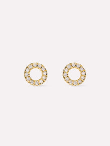 Diamond Circle Studs | 10K Solid Gold | 0.07 CTW Diamonds