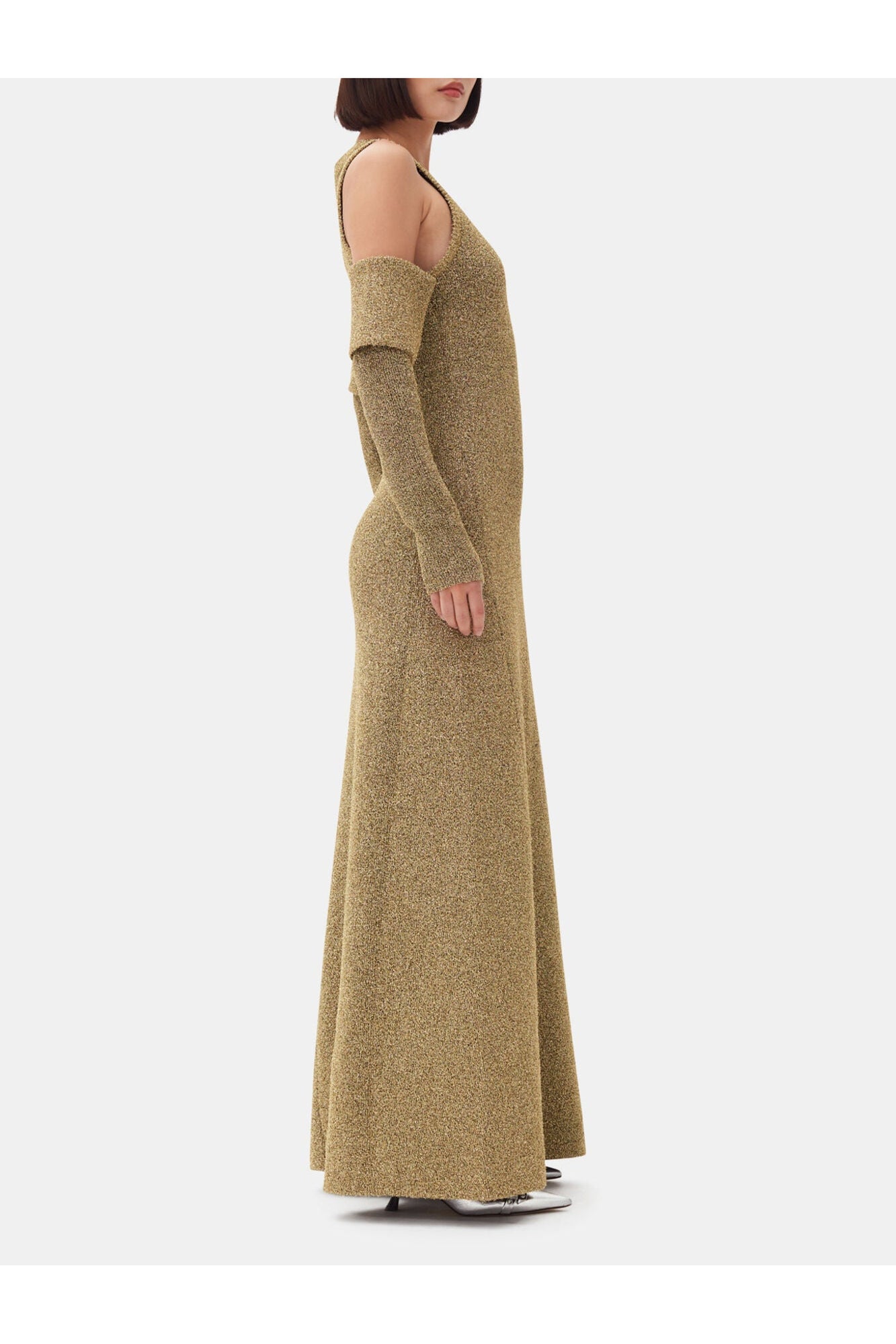 Sparkle Cold Shoulder Maxi Dress | Gold