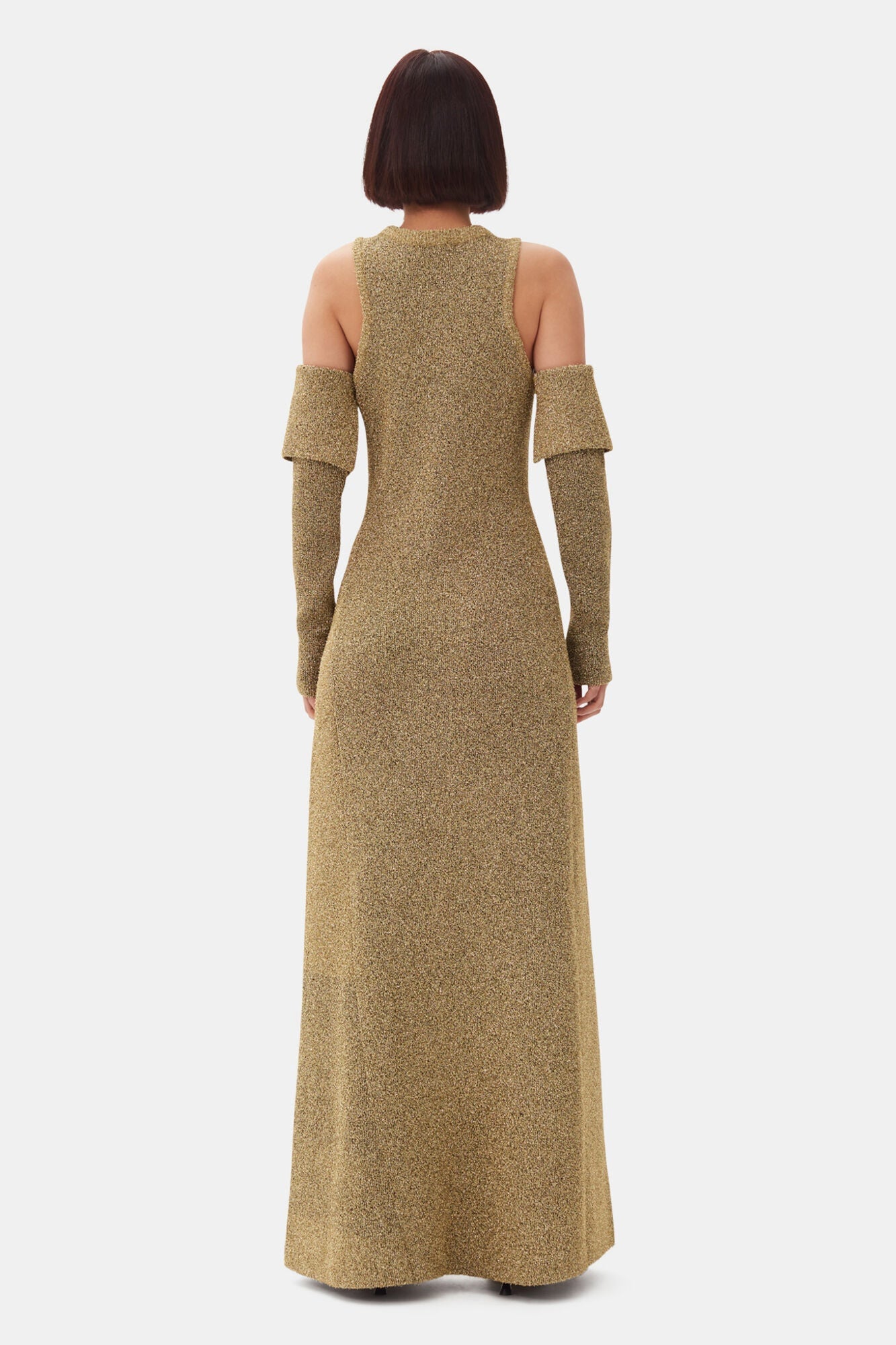 Sparkle Cold Shoulder Maxi Dress | Gold