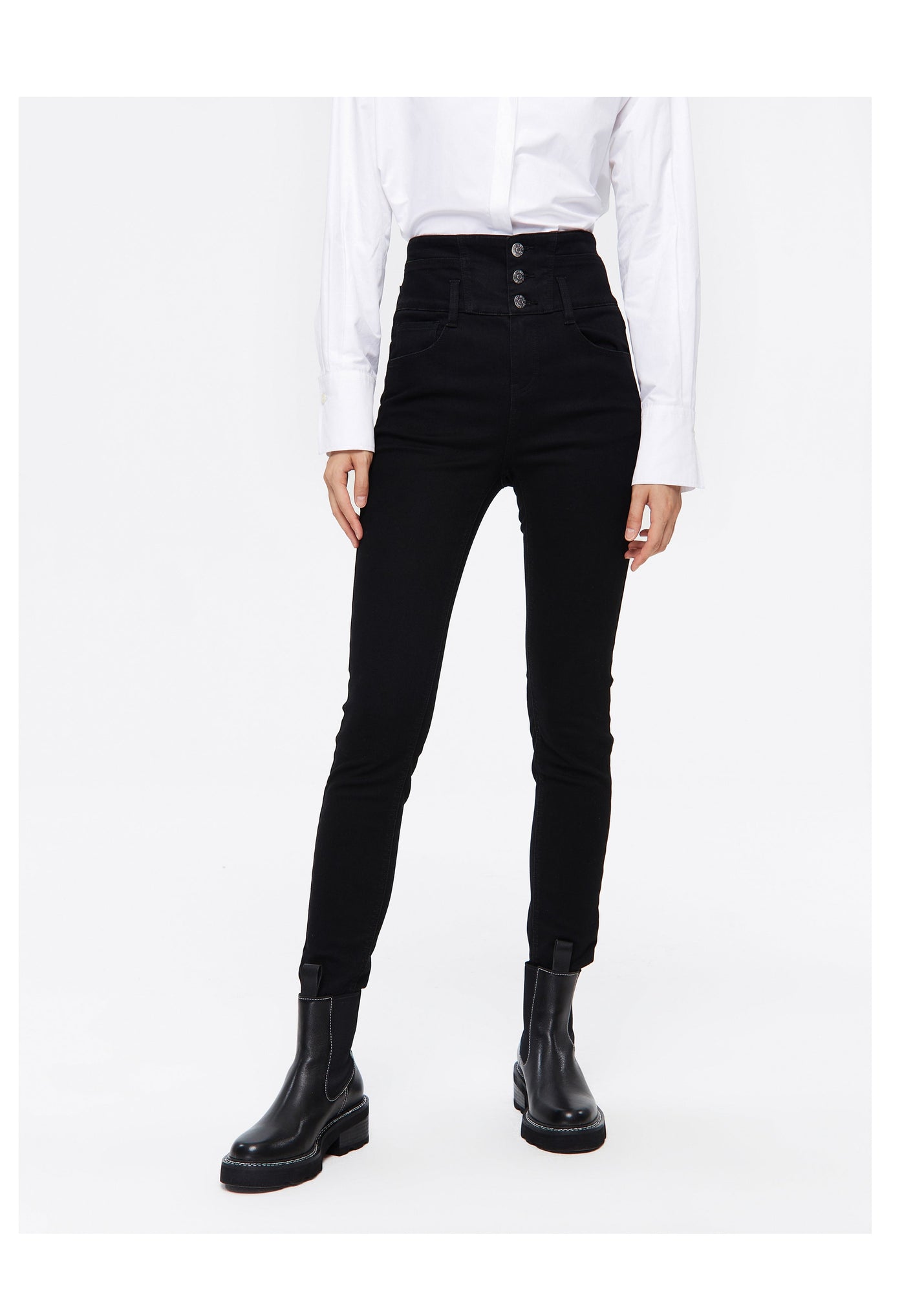 Springy Cropped Jeans | Black