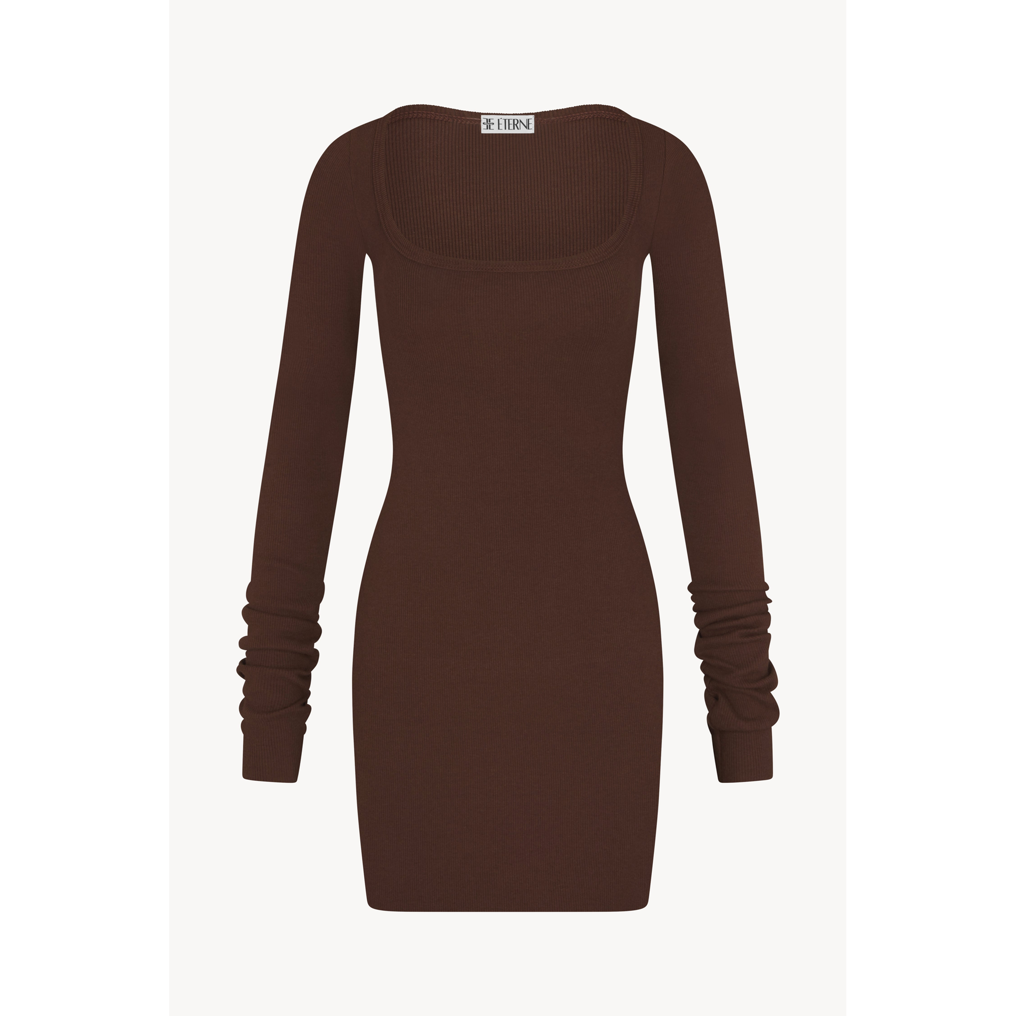 Square Neck Mini Dress | Chocolate