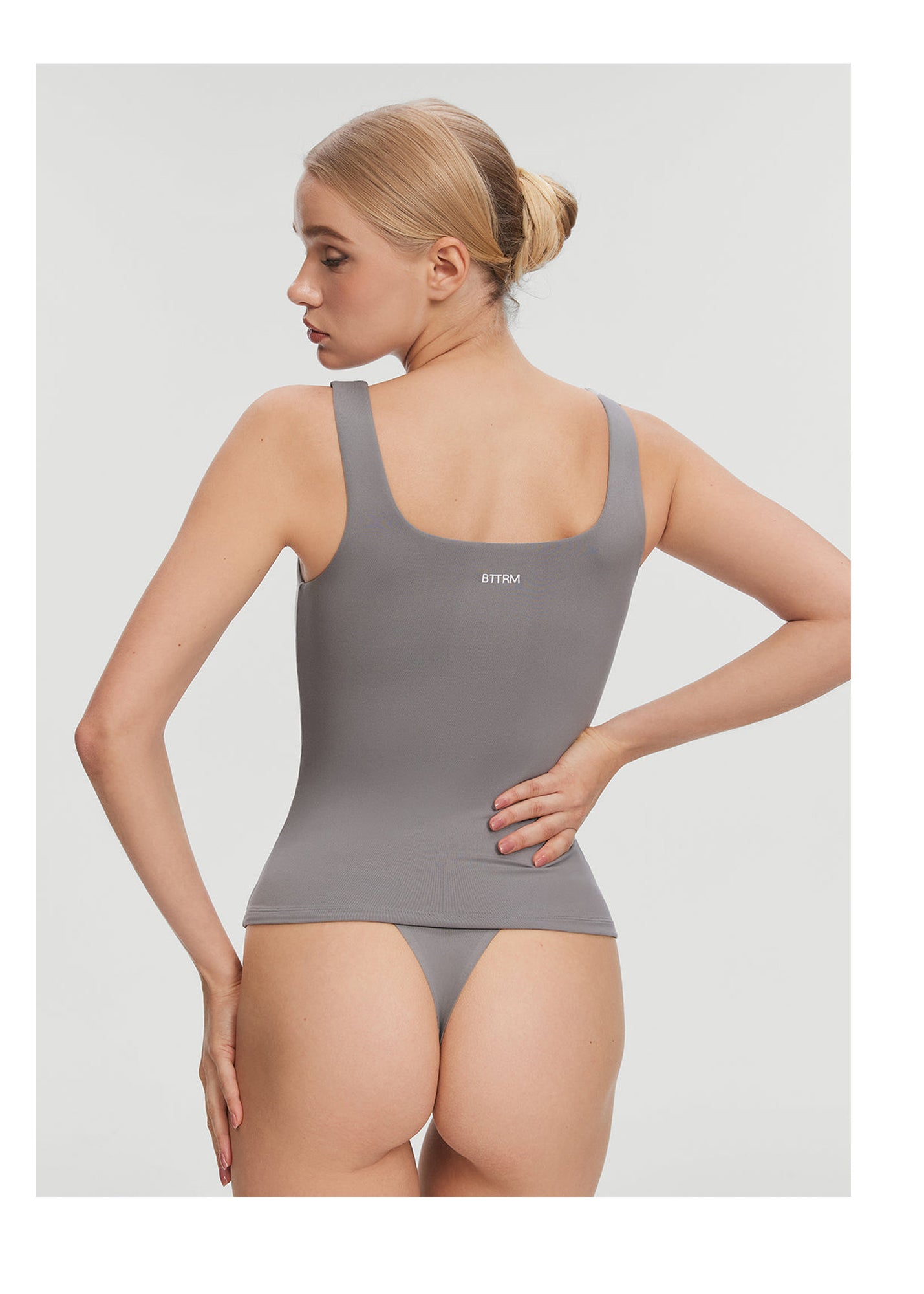 Square Neck Tank Top | Cool Gray