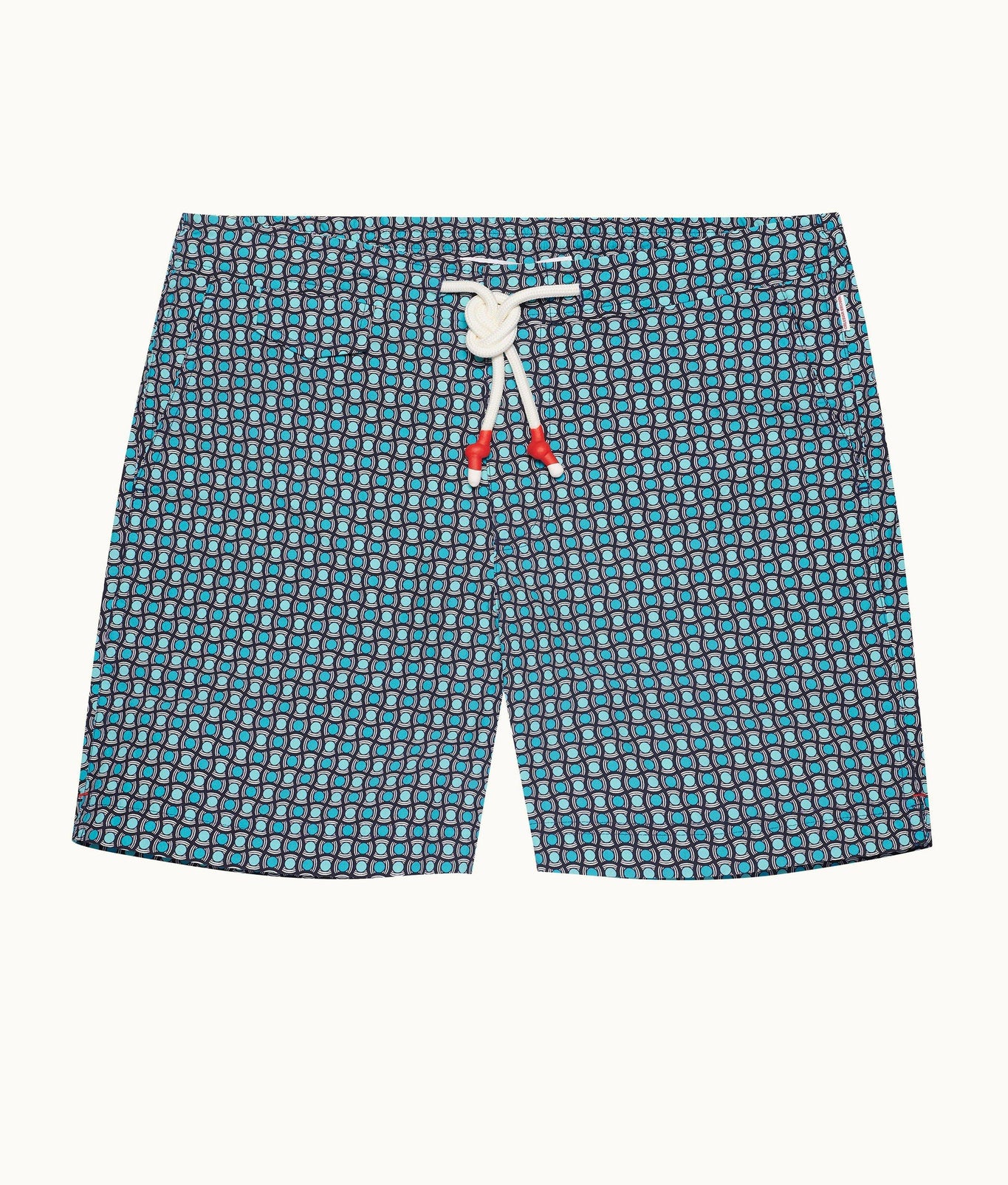 Standard Geo Tela Drawcord Mid-Length Swim Shorts | Crystal Sea