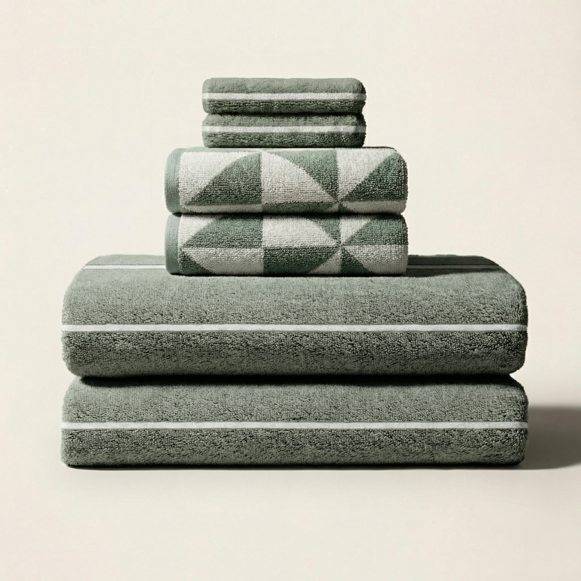 Deia Australian Cotton Towels | Sage/Ecru