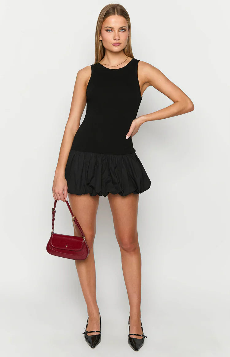 Stiles Bubble Mini Dress | Black