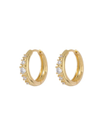 Stone Geneva Hoops - Gold | Plated Gold