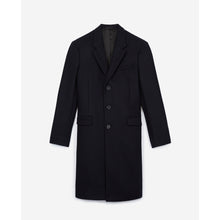 Straight-Cut Wool Coat | Men | Navy