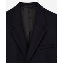 Straight-Cut Wool Coat | Men | Navy