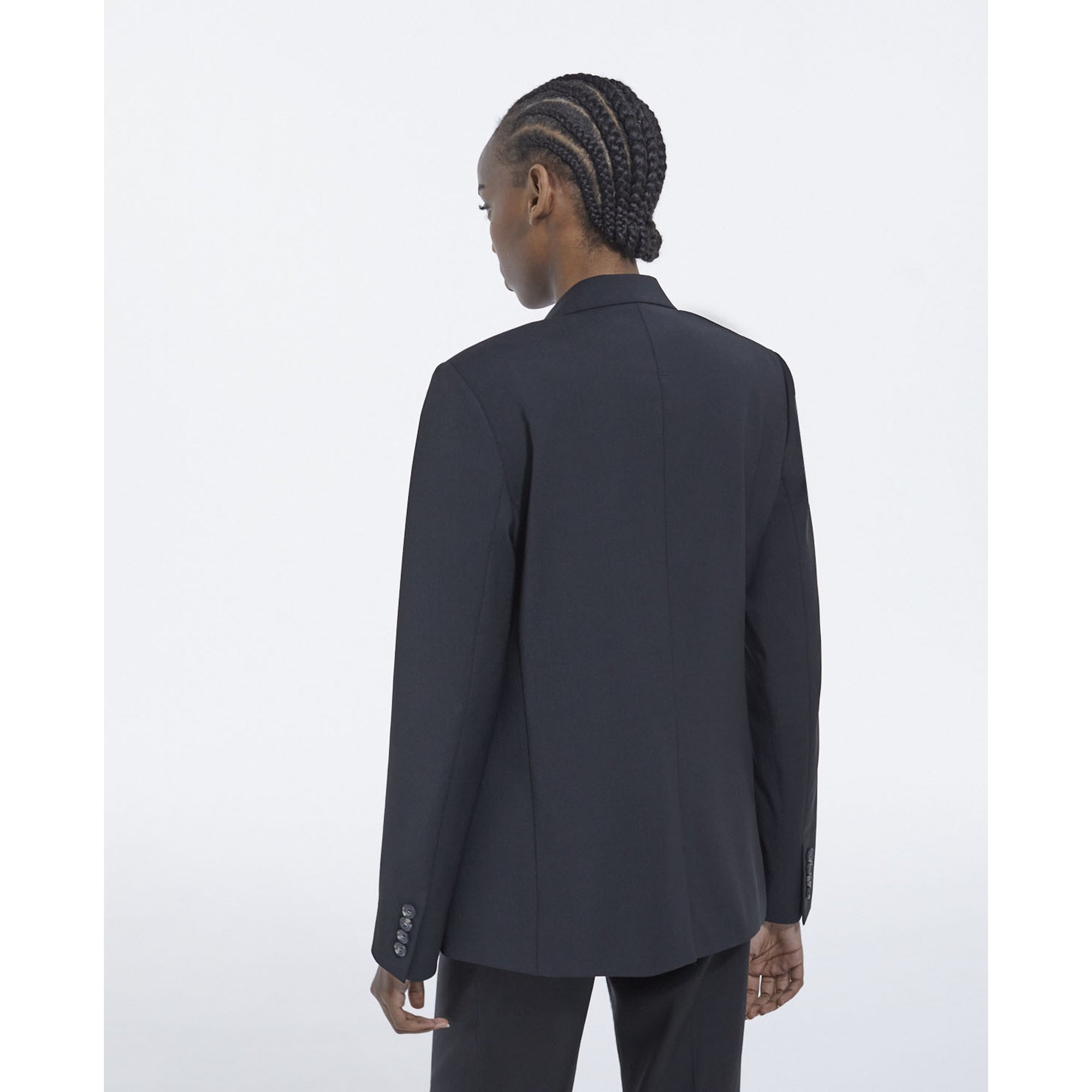 Straight Tailored Wool Jacket | Women | Black