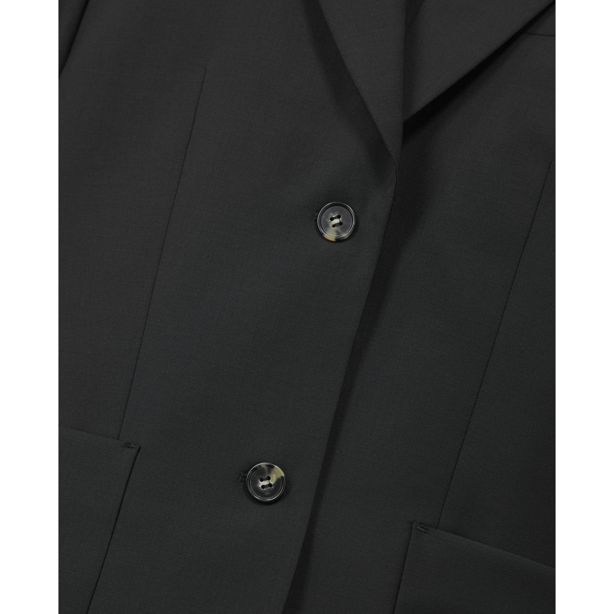 Straight Tailored Wool Jacket | Women | Black