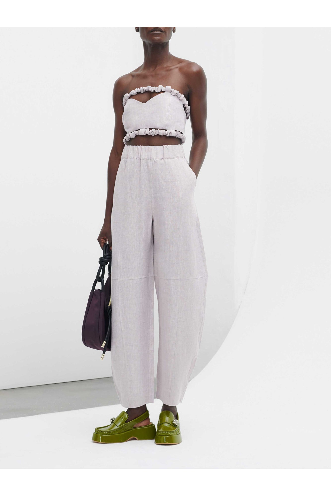 Strapless Crop Top | Light Lilac