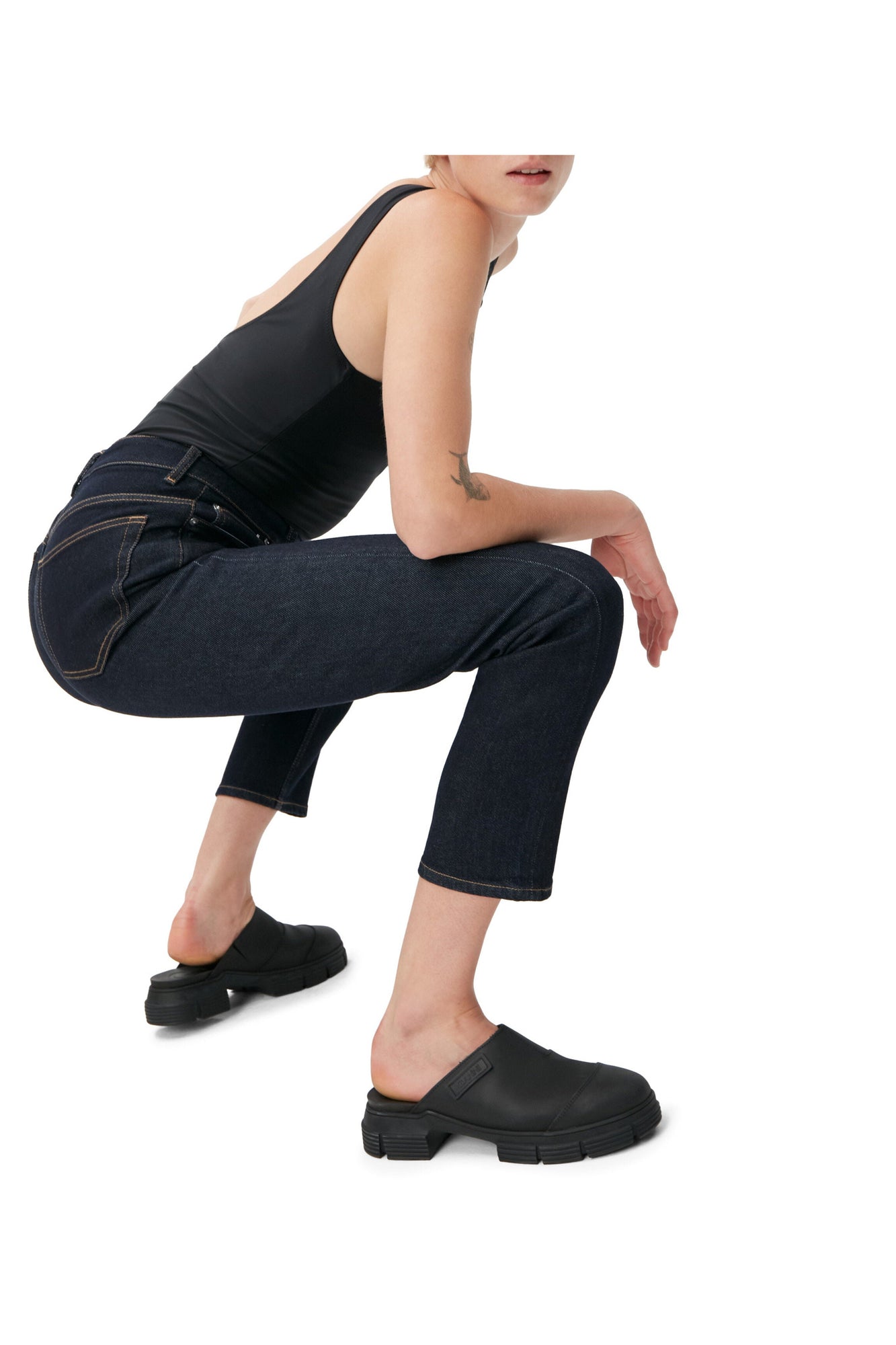 Stretch Cropped Jeans | Indigo