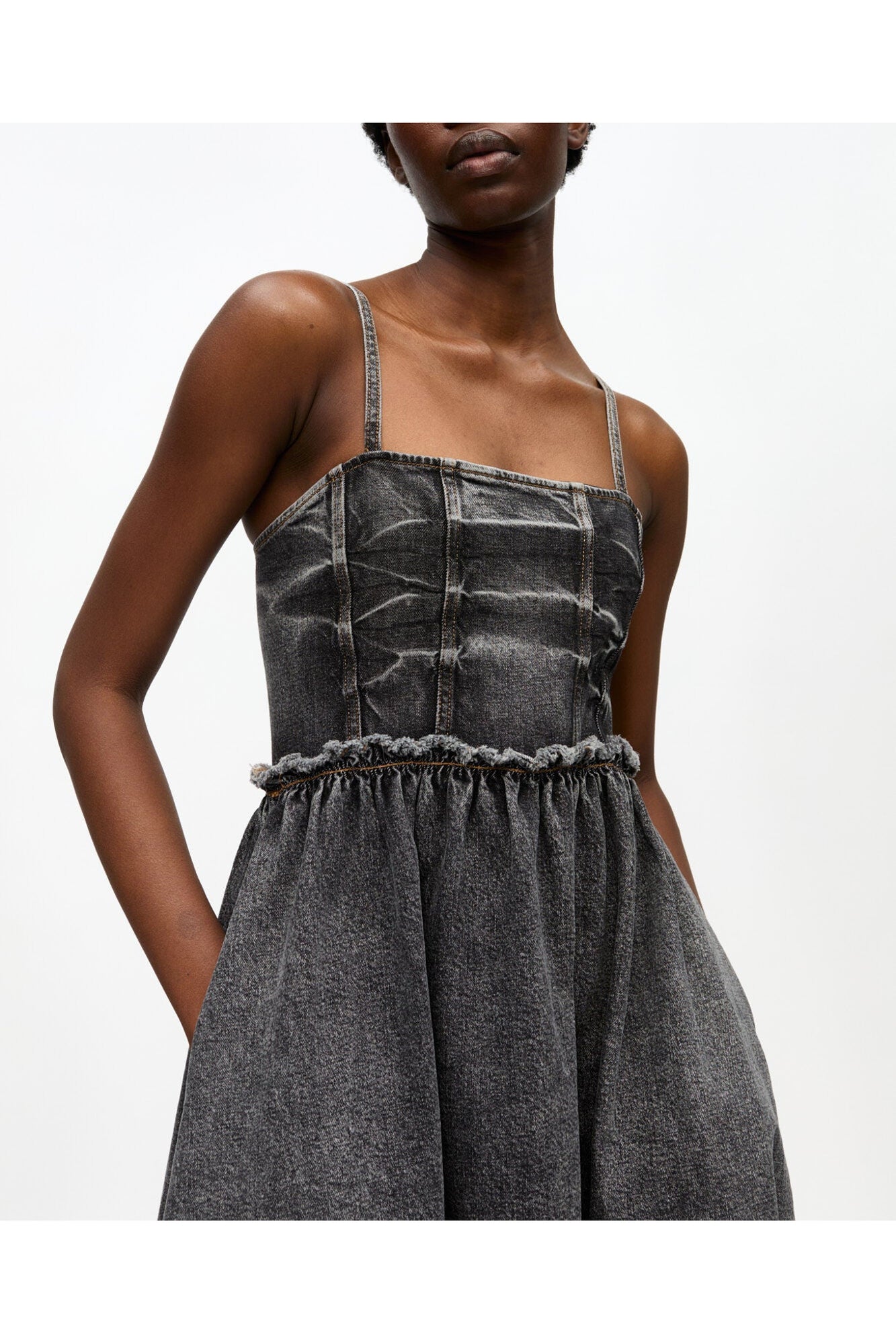 Stretch Future Denim Dress | Black Washed