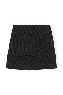 Stretch Stripe Mini Skirt | Black