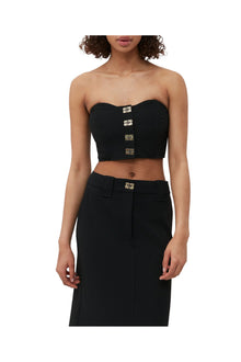 Stretch Suiting Corsage Top | Black