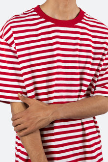 Striped Boxy Tee | Red x White