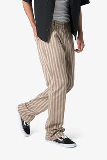 Striped Flare Pants | Brown