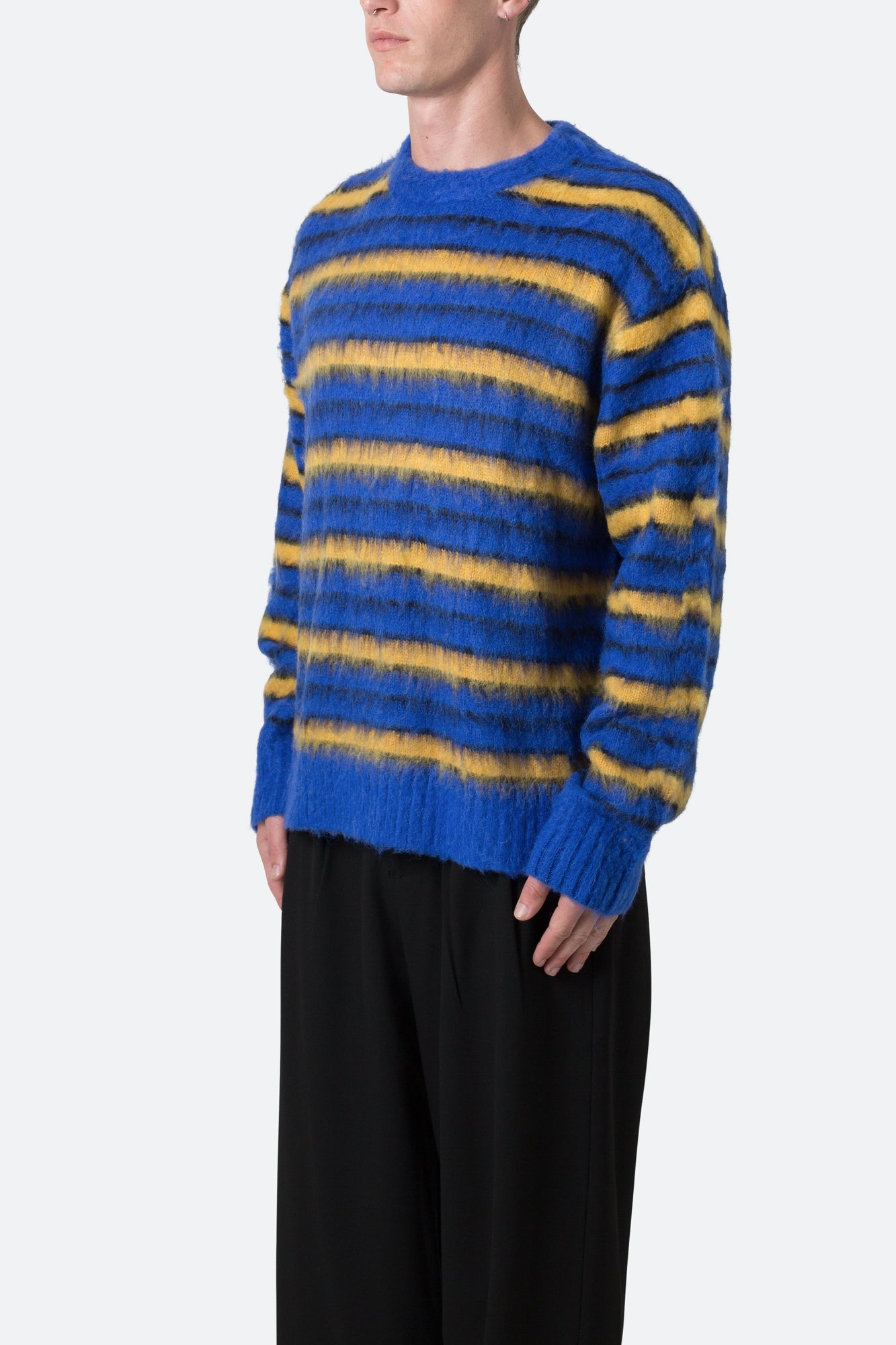 Striped Mohair Sweater | Blue