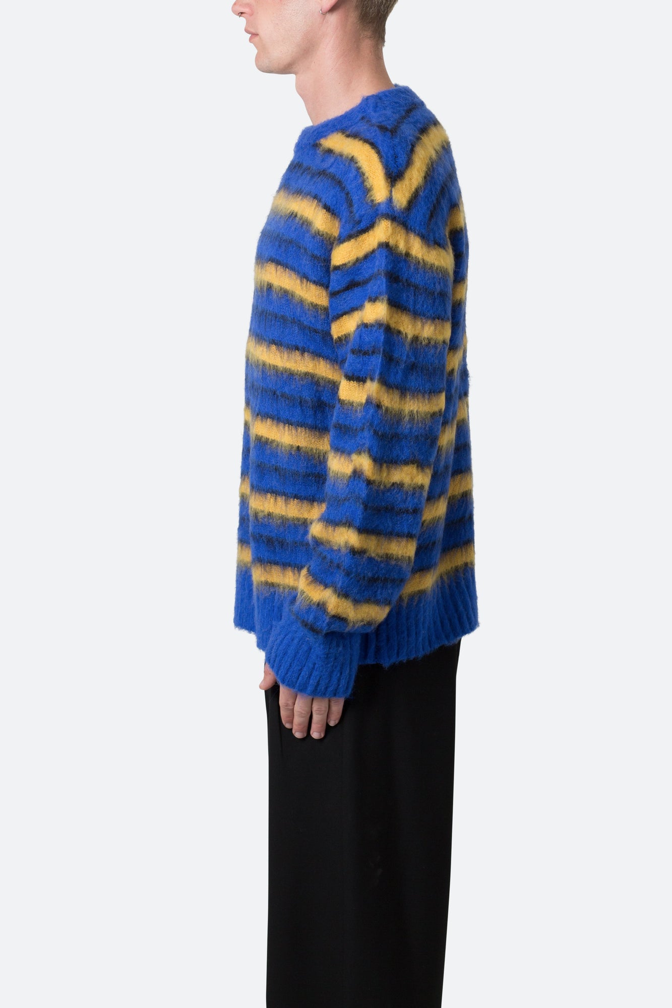 Striped Mohair Sweater | Blue