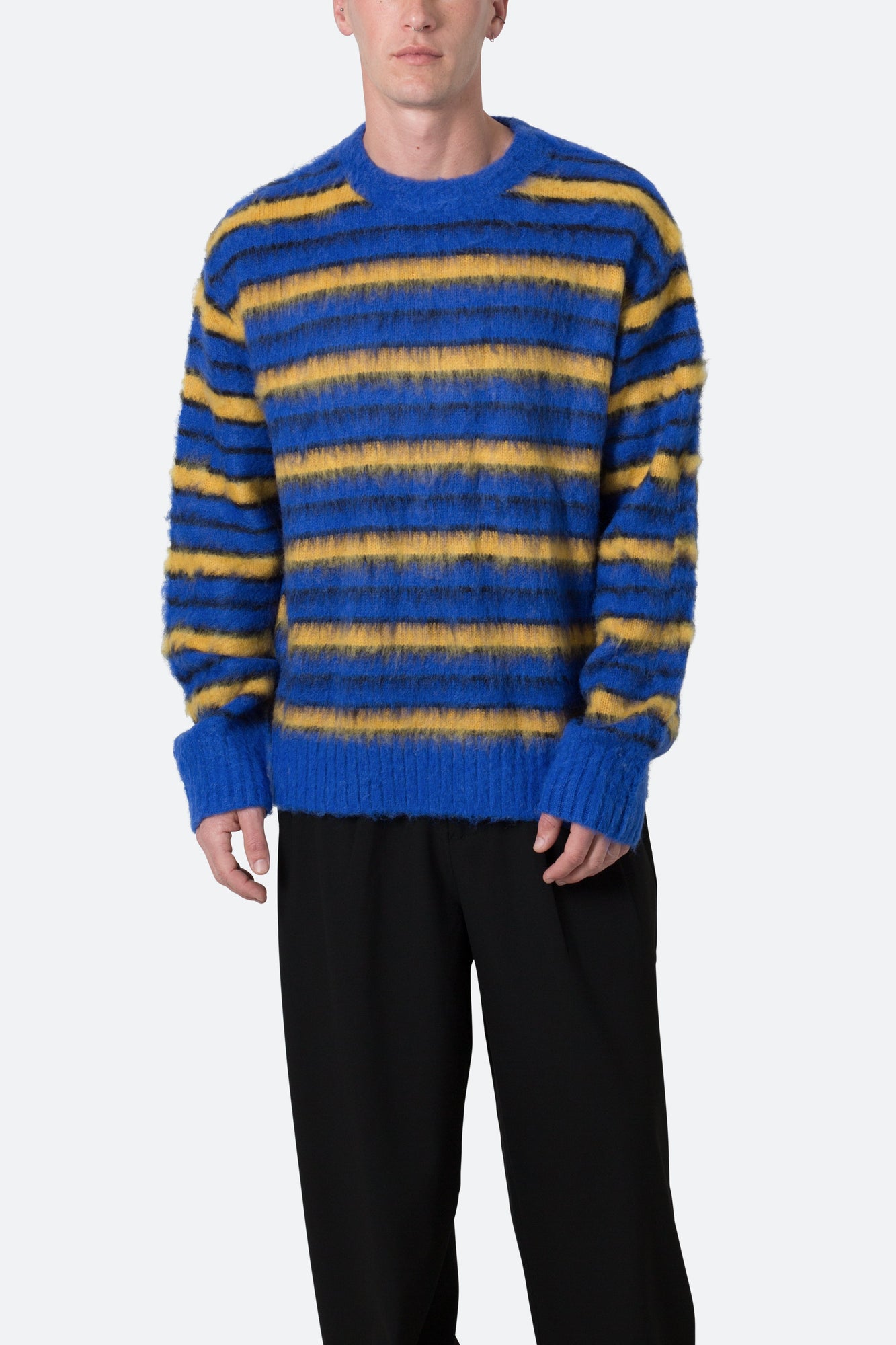 Striped Mohair Sweater | Blue