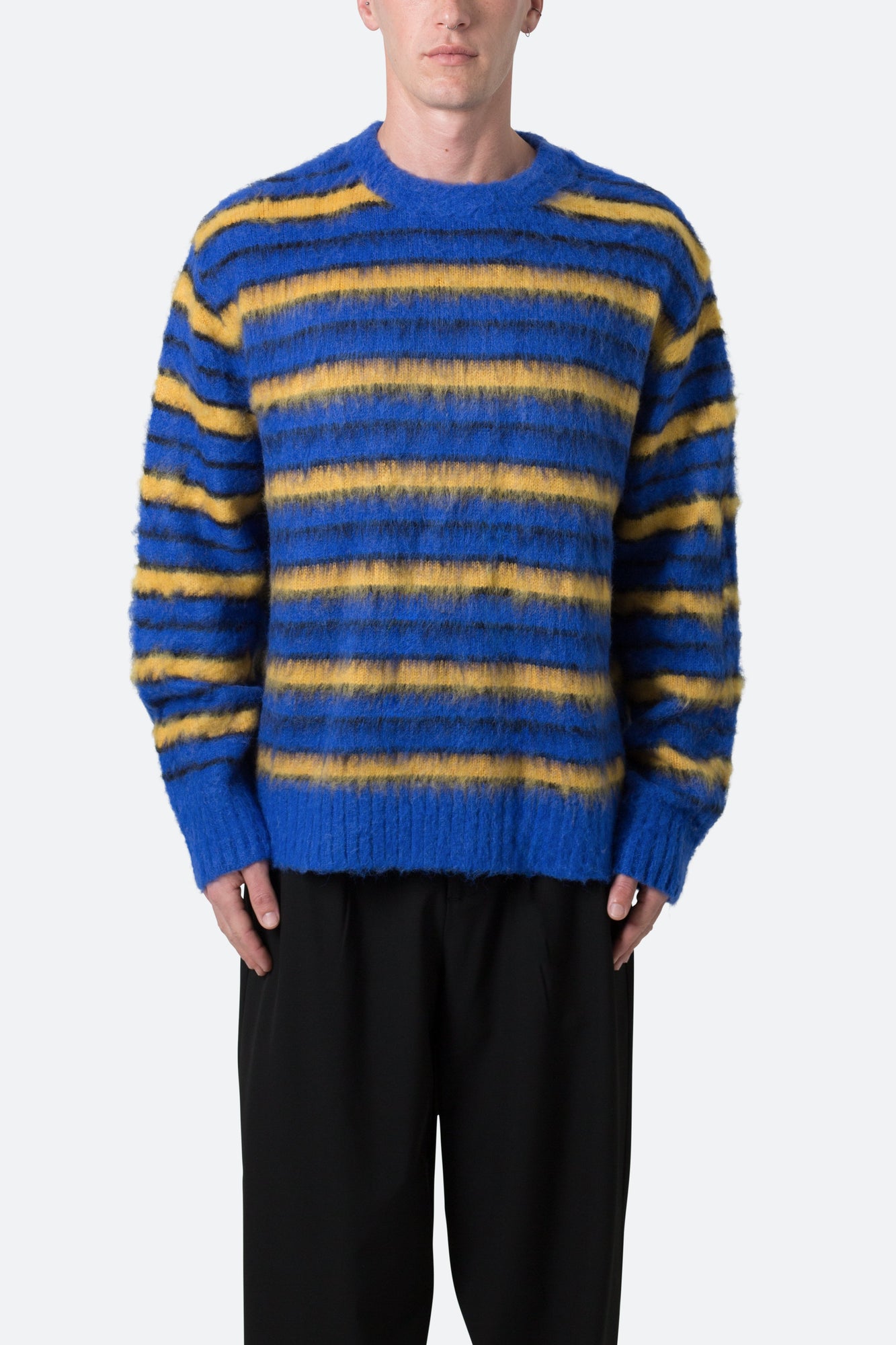 Striped Mohair Sweater | Blue