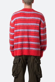 Striped Mohair Sweater | Red