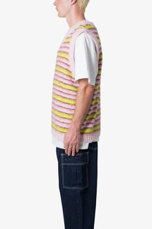 Striped Mohair Sweater Vest | Purple