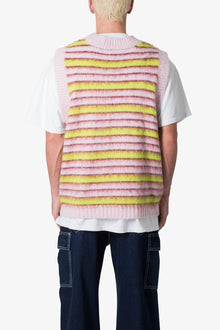 Striped Mohair Sweater Vest | Purple