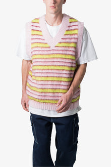 Striped Mohair Sweater Vest | Purple