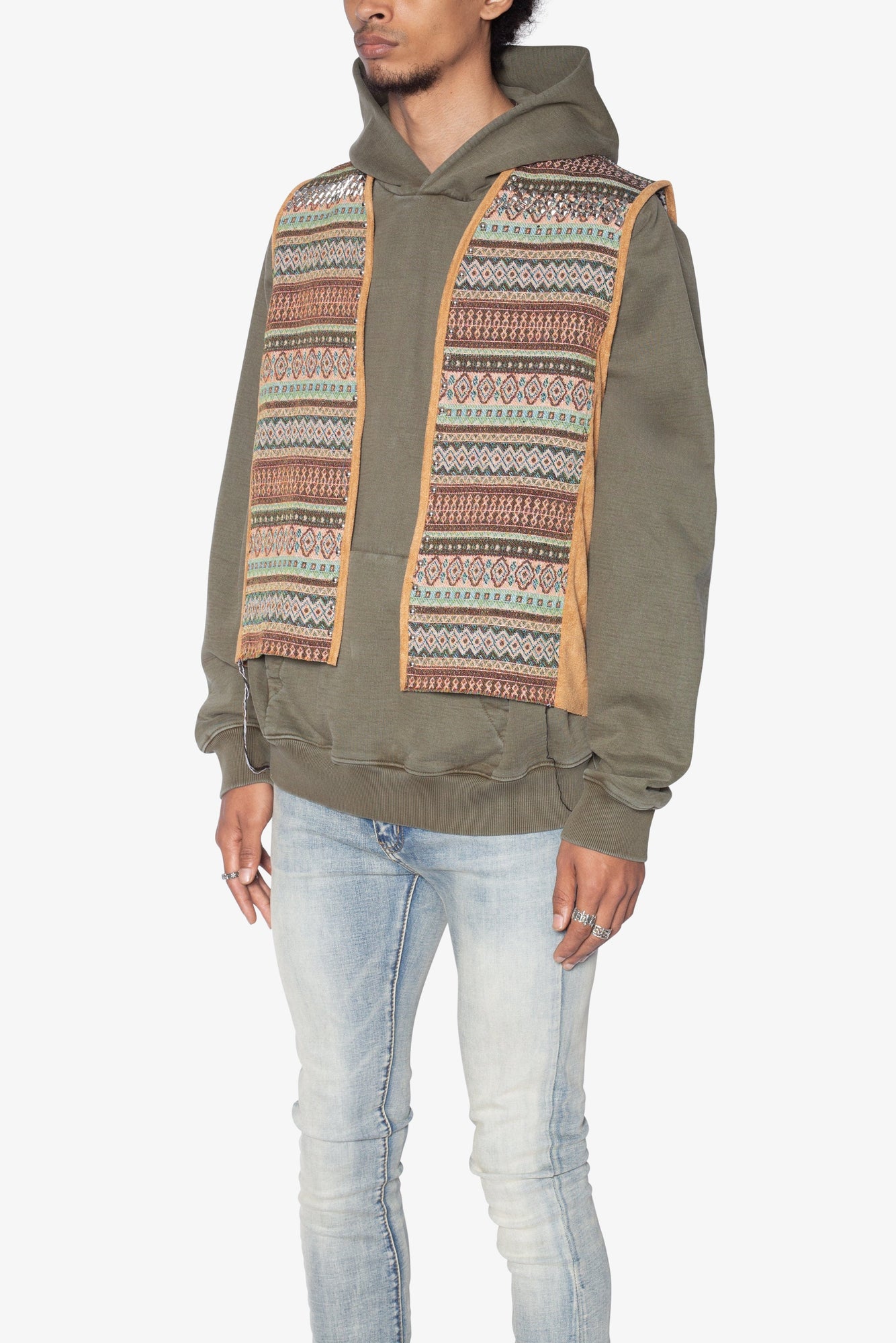 Studded Blanket Vest | Brown