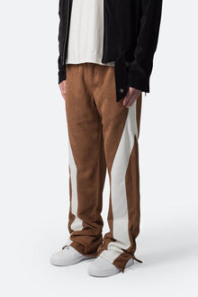Suede Drawcord Pants | Brown