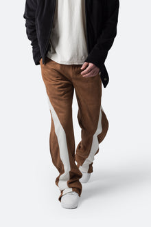 Suede Drawcord Pants | Brown