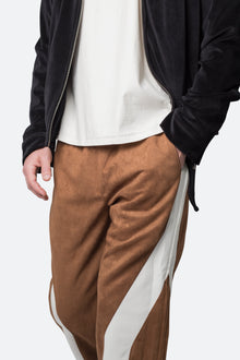 Suede Drawcord Pants | Brown