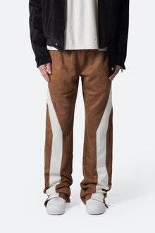 Suede Drawcord Pants | Brown
