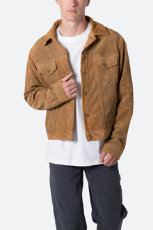 Suede Trucker Jacket | Brown