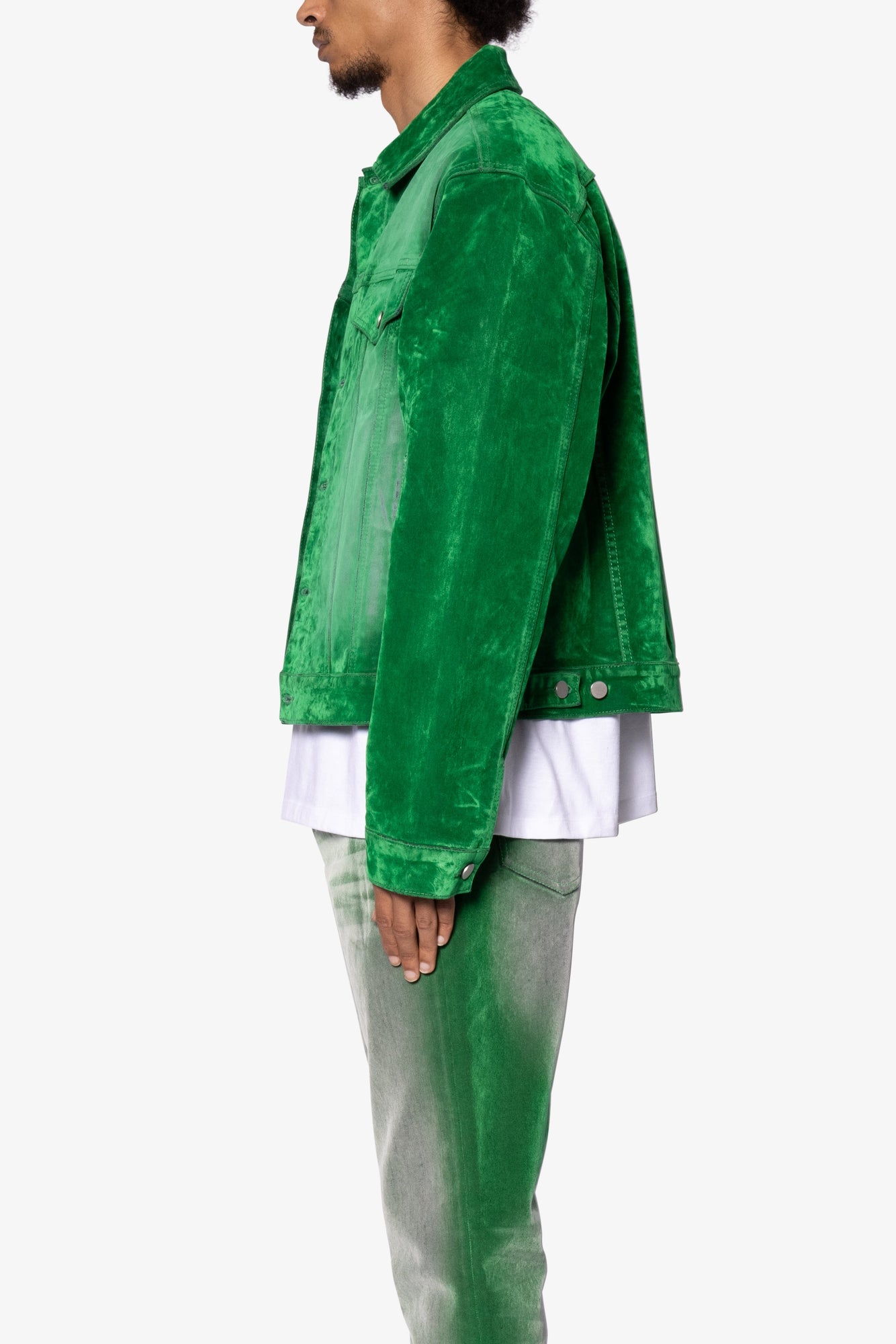Suede Trucker Jacket | Green