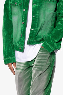 Suede Trucker Jacket | Green