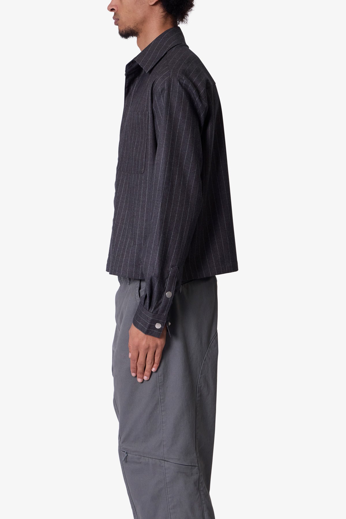 Suited Cropped L x S Shirt | Black
