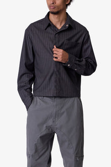 Suited Cropped L x S Shirt | Black
