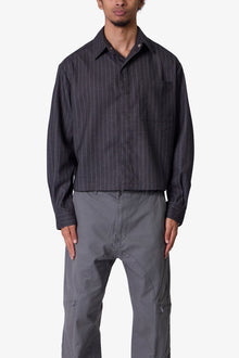 Suited Cropped L x S Shirt | Black
