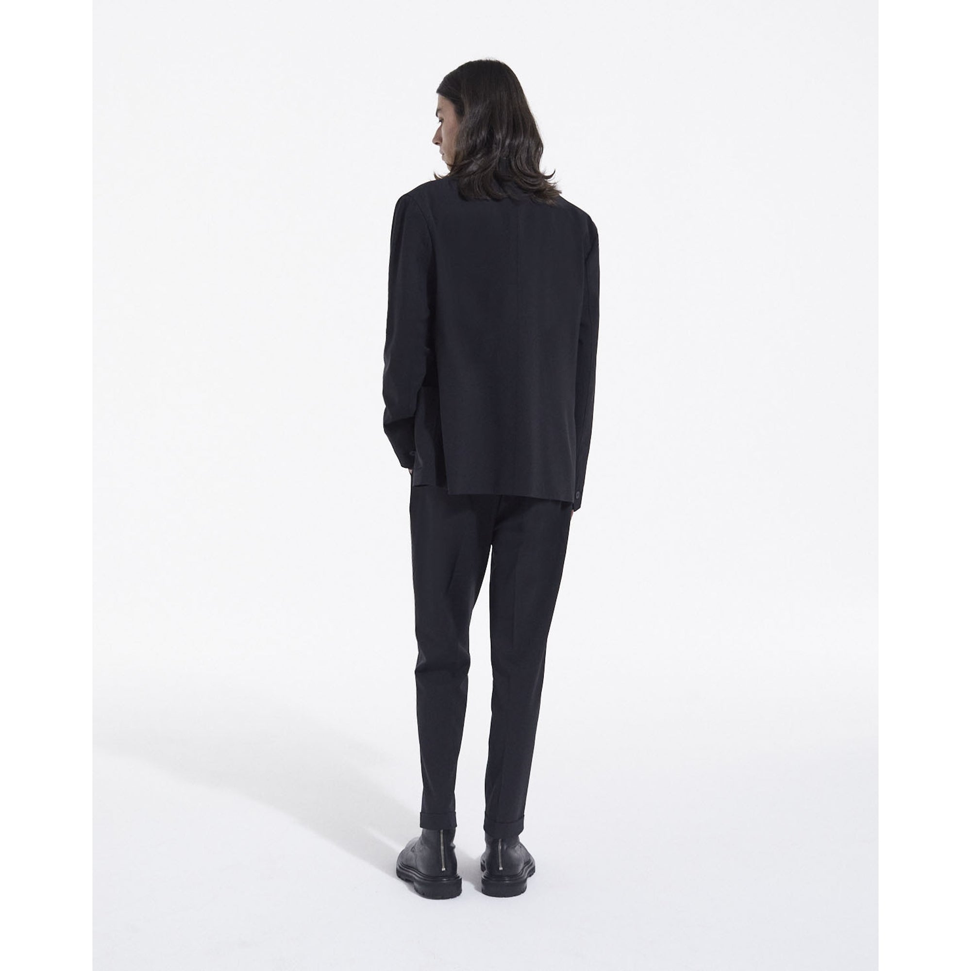 Summer Wool Suit Jacket | Men | Black