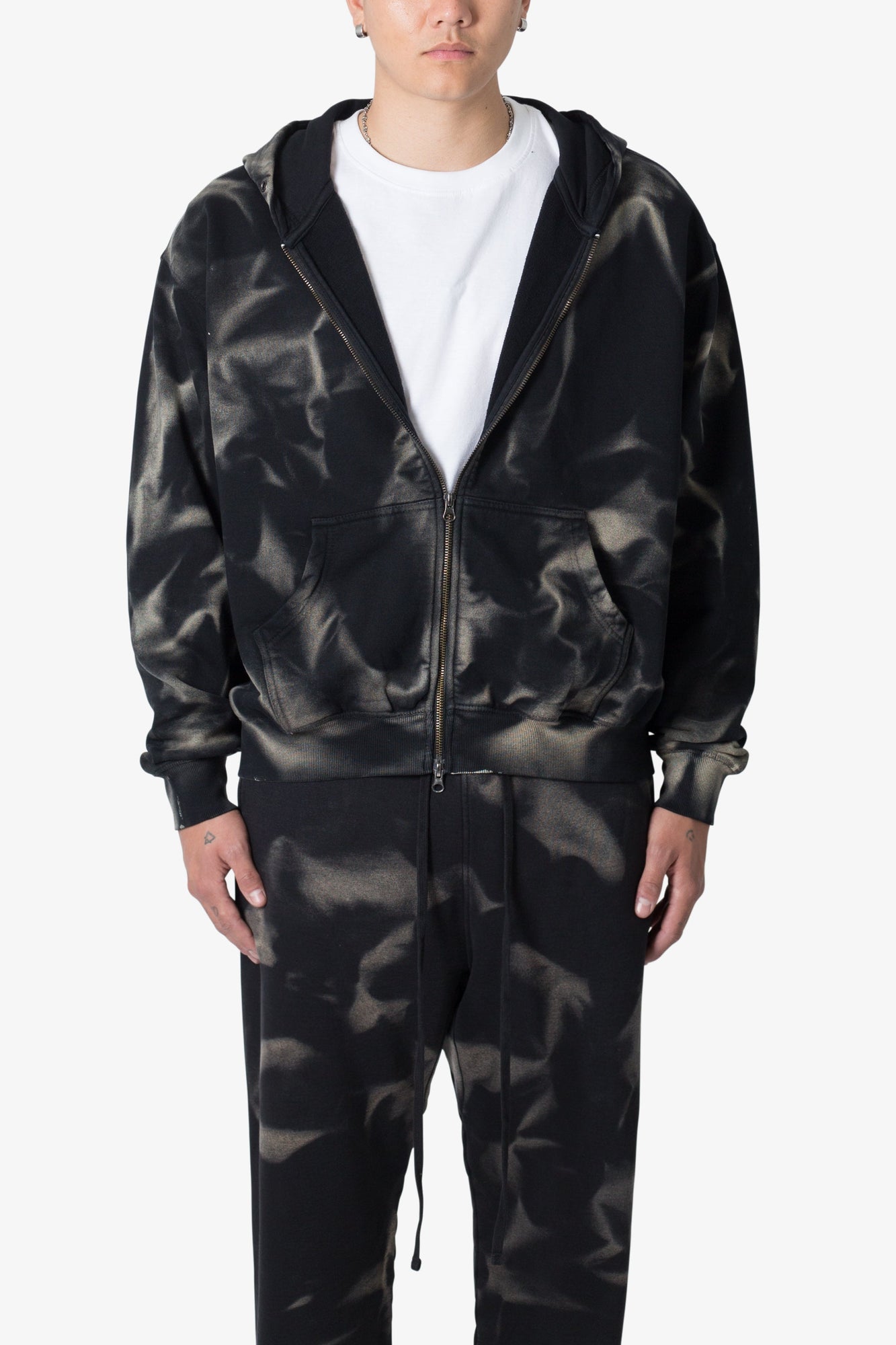 Sun Burned Zip Up Hoodie | Washed Black