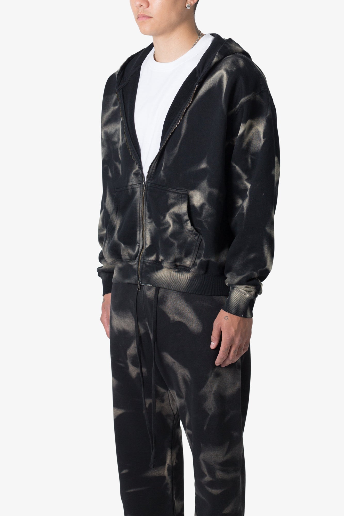 Sun Burned Zip Up Hoodie | Washed Black