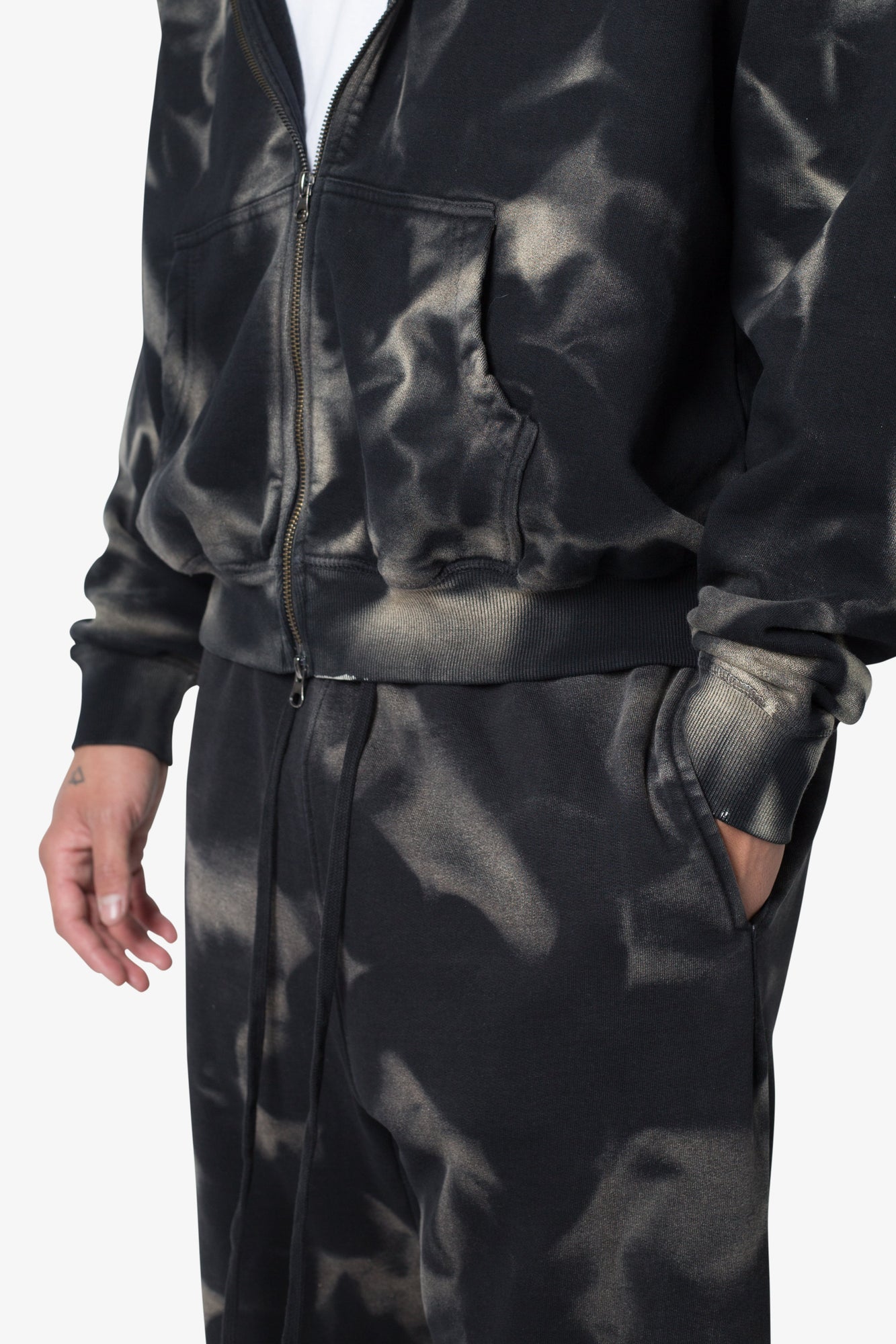 Sun Burned Zip Up Hoodie | Washed Black