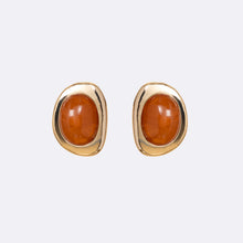 Amber Honey Resin Studs Earring | Brown | Gold